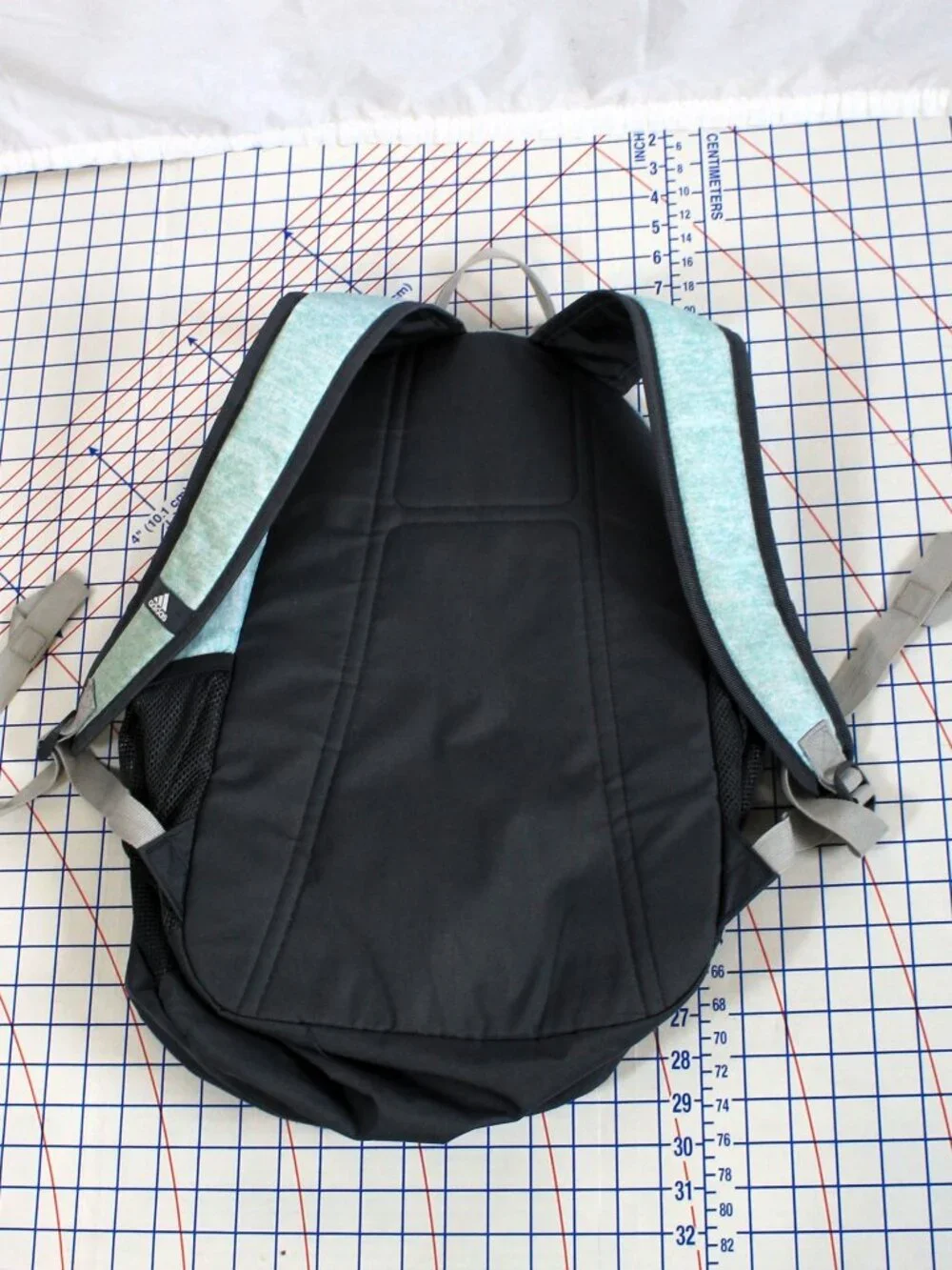 Large Adidas Backpack Bookbag Heathered Aqua - Picture 5 of 9